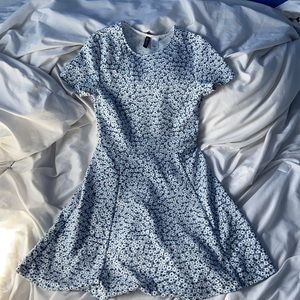Blue Flower Print Dress